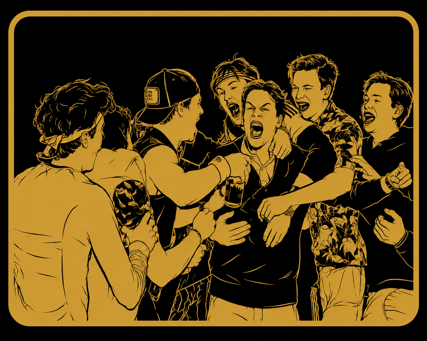 Beeroupa stylized group celebration artwork