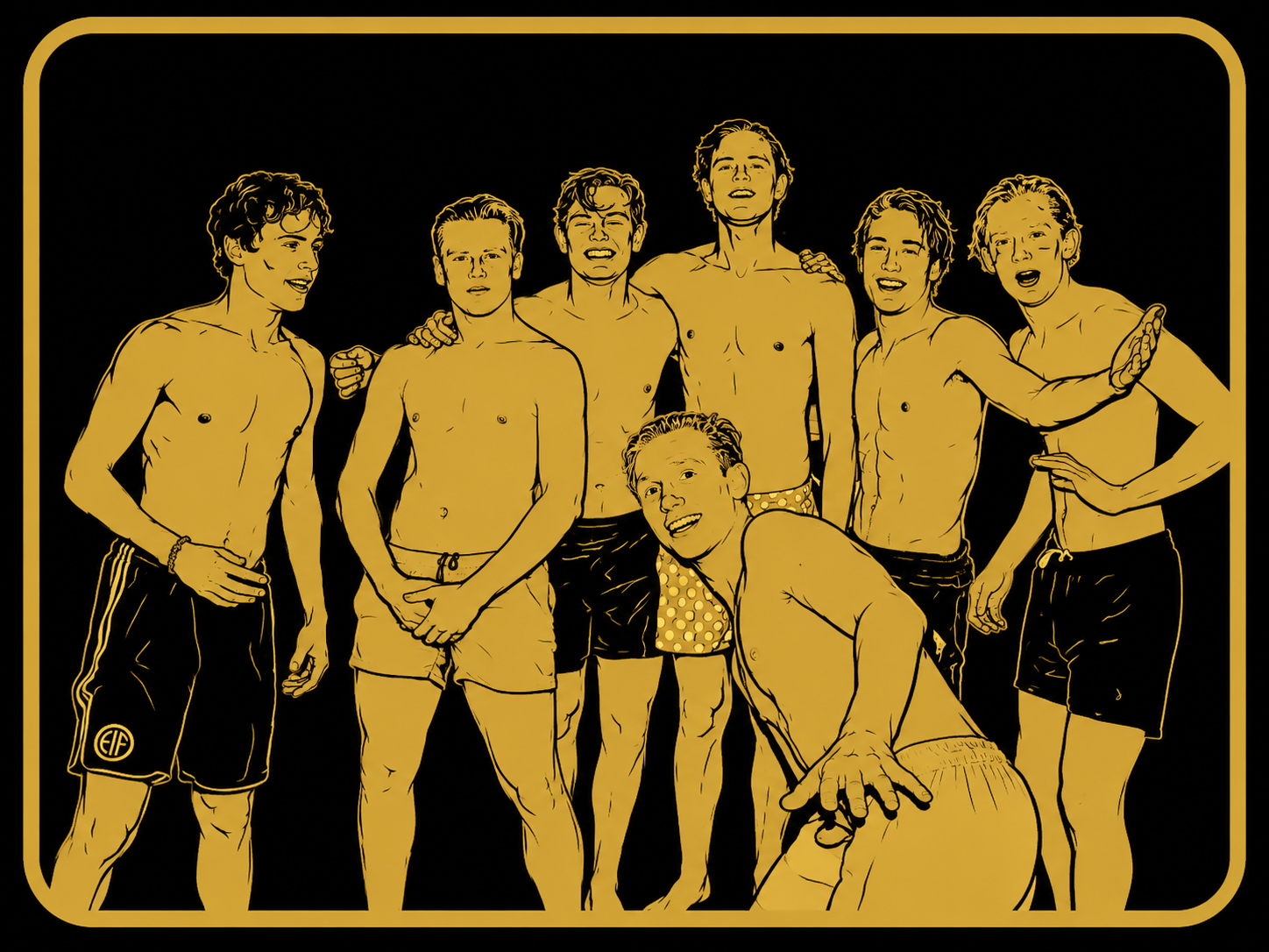 Beeroupa stylized poolside team portrait
