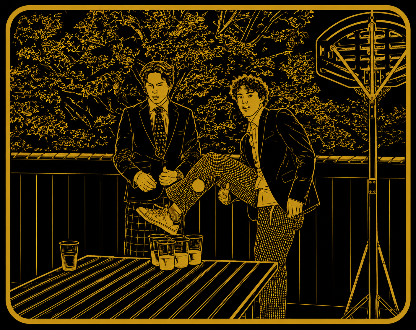 Beeroupa stylized portrait of Carl Lindgren and Johan Samson